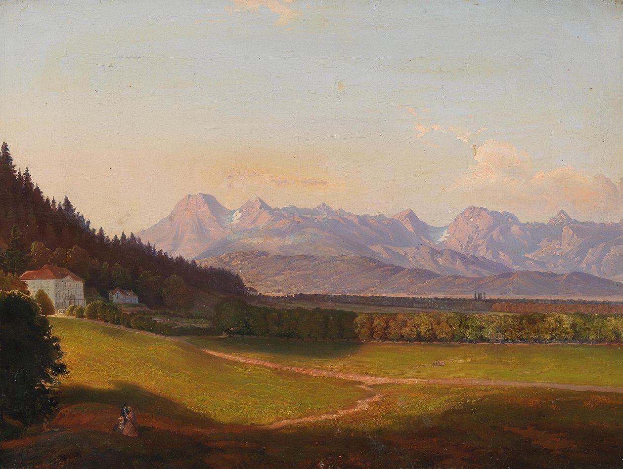 Villa Radetzky y los Alpes de Kamnik en Krain de Anton Karinger