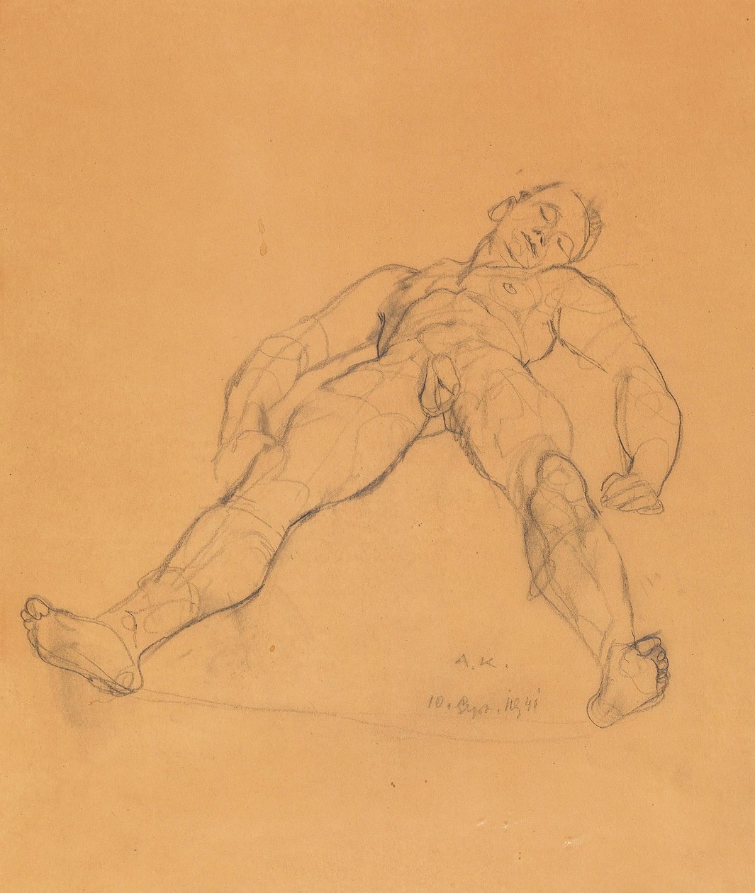 Anton Kolig Desnudo masculino reclinado de Anton Kolig