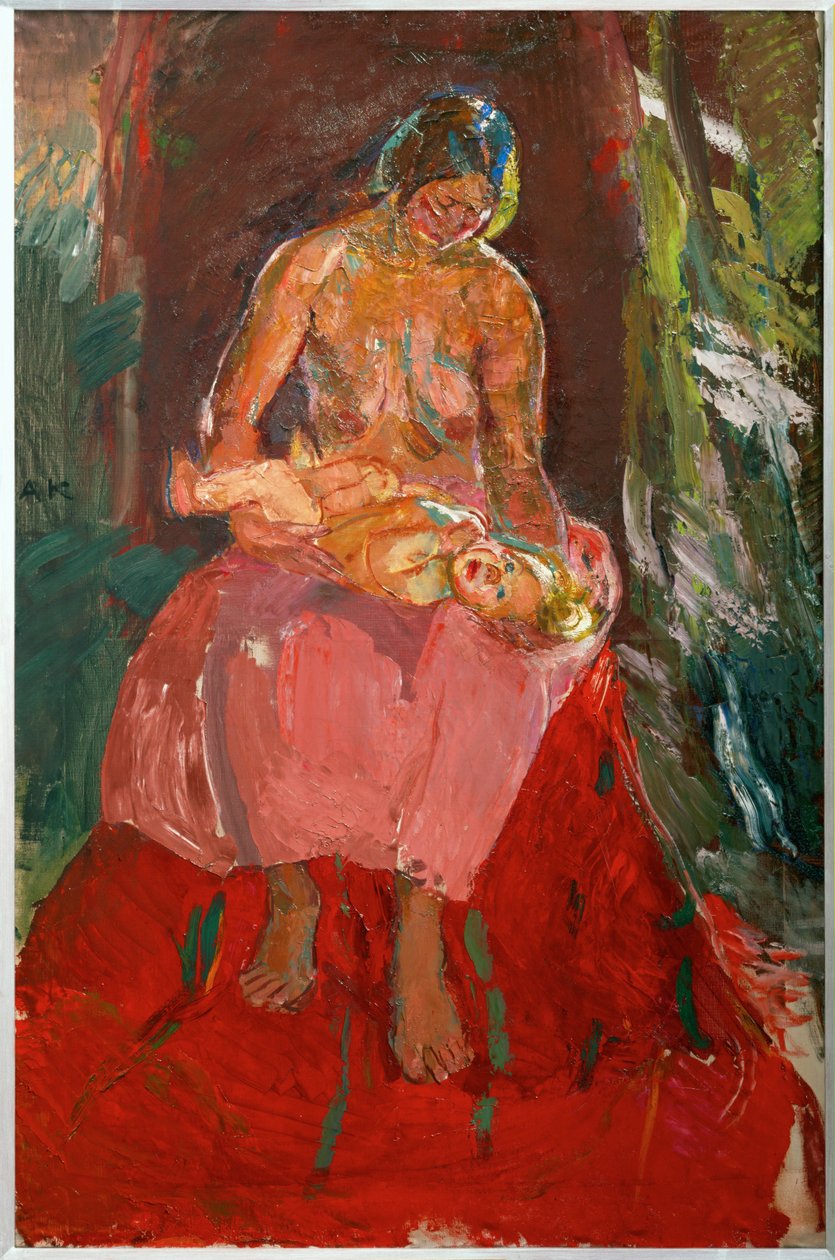 Madre e hijo (óleo sobre lienzo) de Anton Kolig