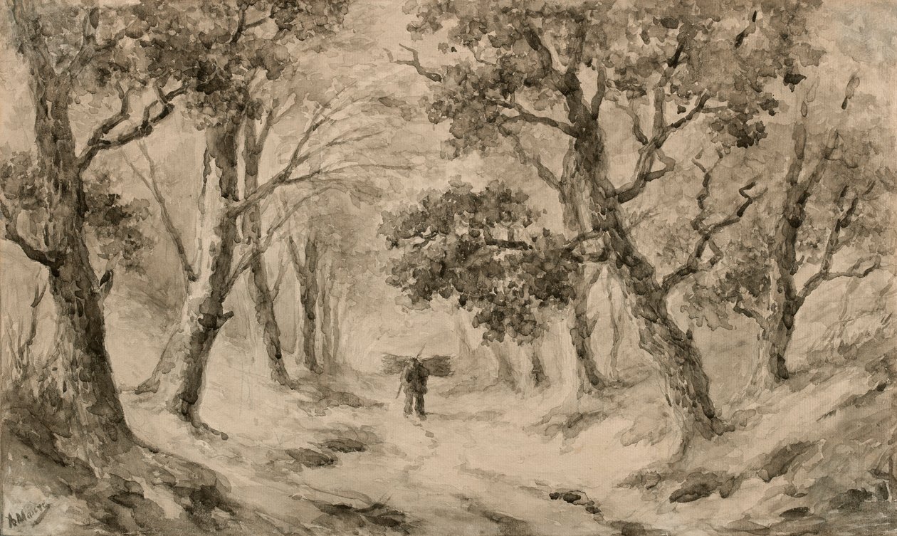 Un recolector de leña en el bosque de Anton Mauve