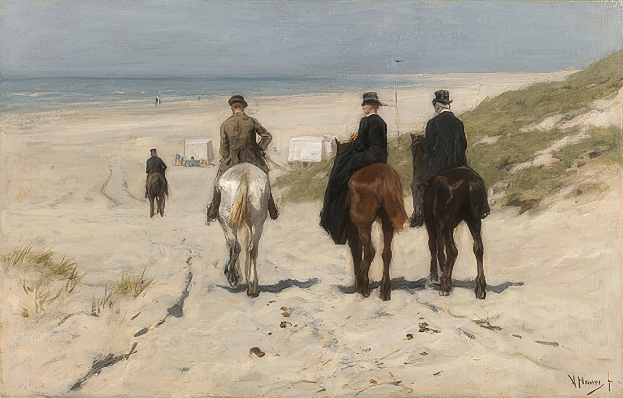 Paseo a caballo en la playa. 1876 de Anton Mauve