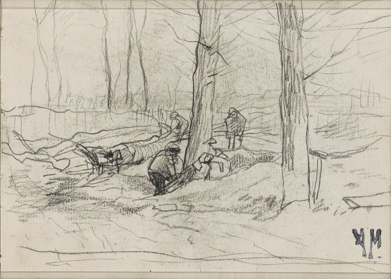 Leñadores en un bosque de Anton Mauve