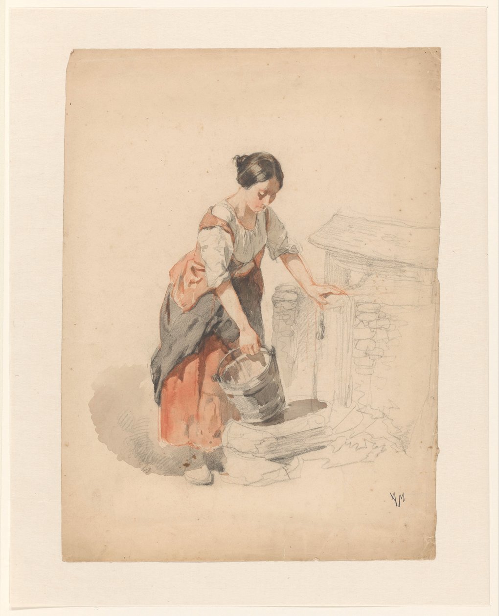 Joven llenando un cubo de Anton Mauve