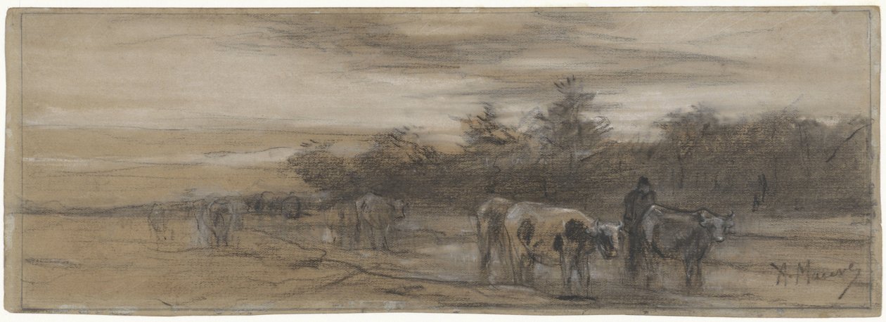 Vacas de noche de Anton Mauve