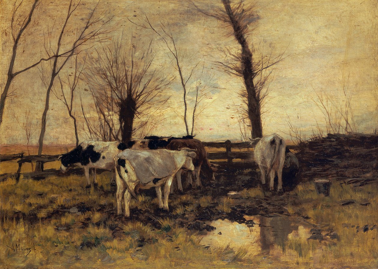 Vacas en el prado de Anton Mauve