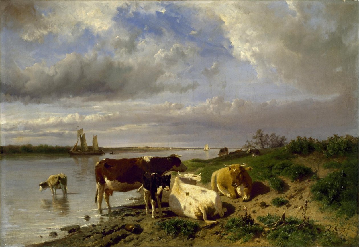 Paisaje con ganado de Anton Mauve