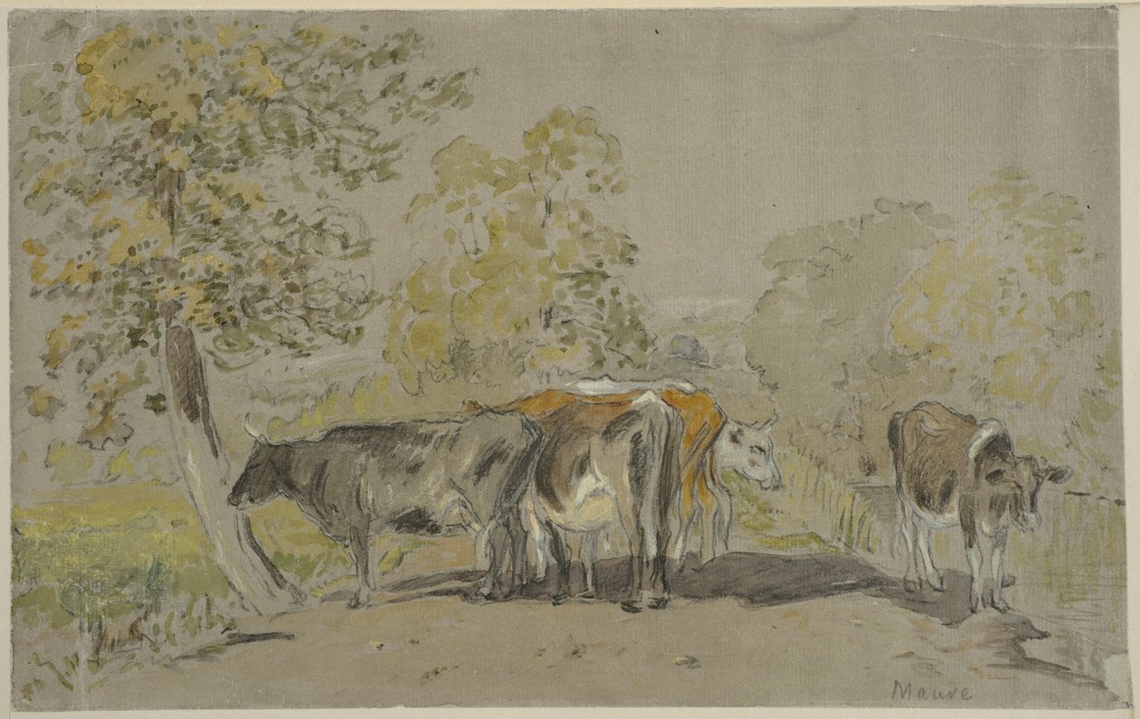 Paisaje con ganado de Anton Mauve