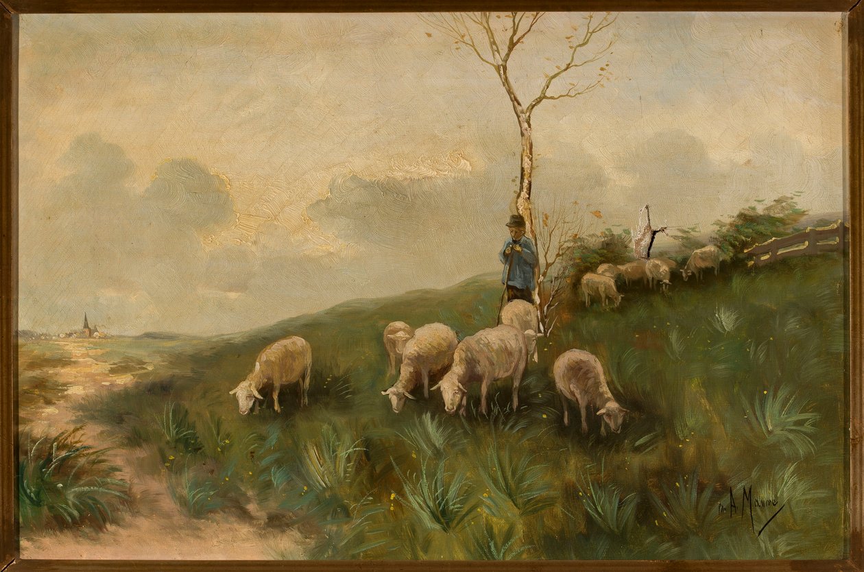 El pastor y las ovejas de Anton Mauve