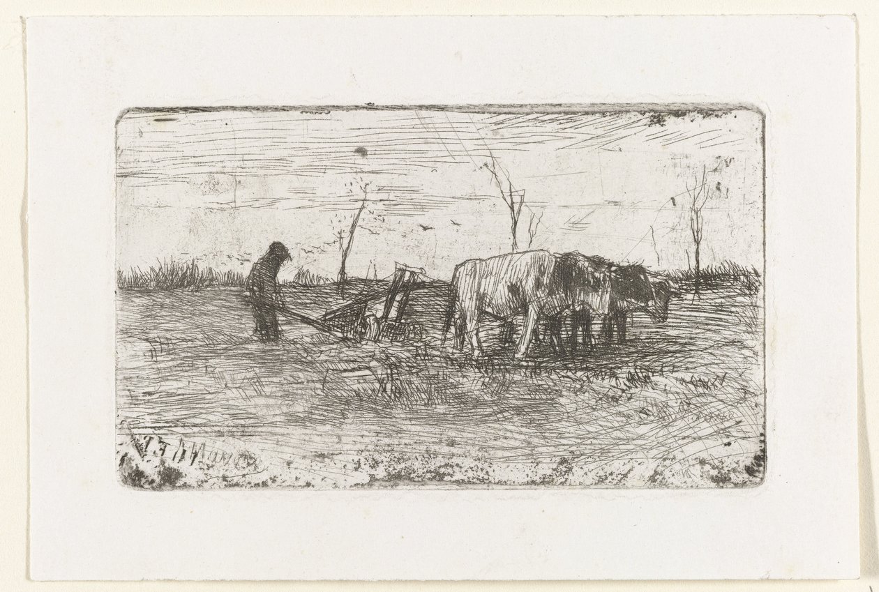 Bueyes arando de Anton Mauve