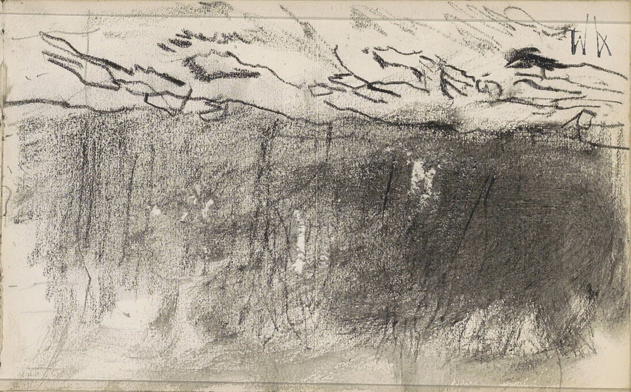 Campo al borde de un bosque de Anton Mauve