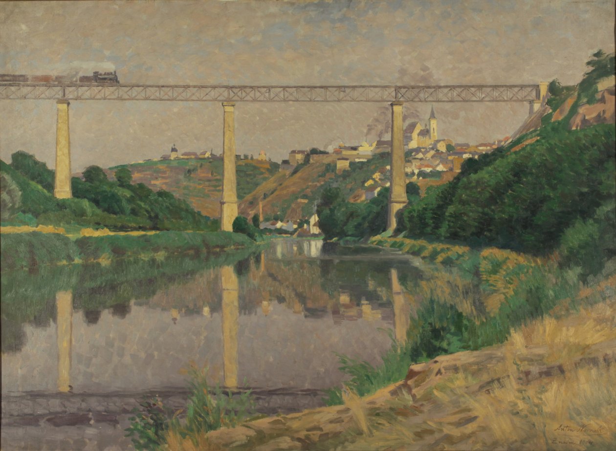 Esloveno: Ciudad con un puente ferroviario de Anton Nowak