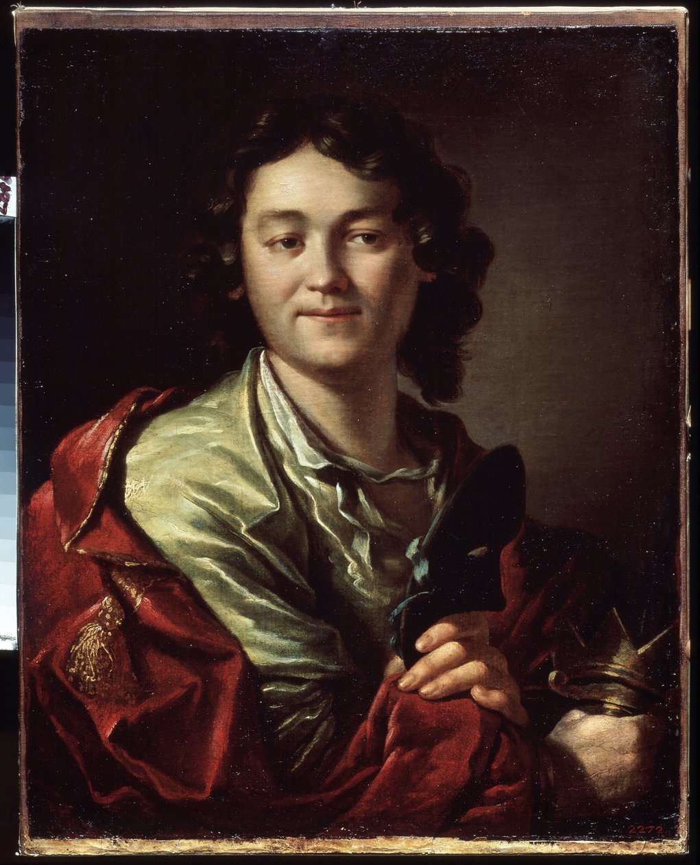Retrato del comediante Fedor (Fyodor) Volkov (alrededor de 1729-1763), fundador del primer teatro ruso (Retrato de F. Volkov, fundador del primer teatro ruso). Pintura de Anton Pavlovich Losenko (1737-1773), óleo sobre lienzo de Anton Pavlovich Losenko