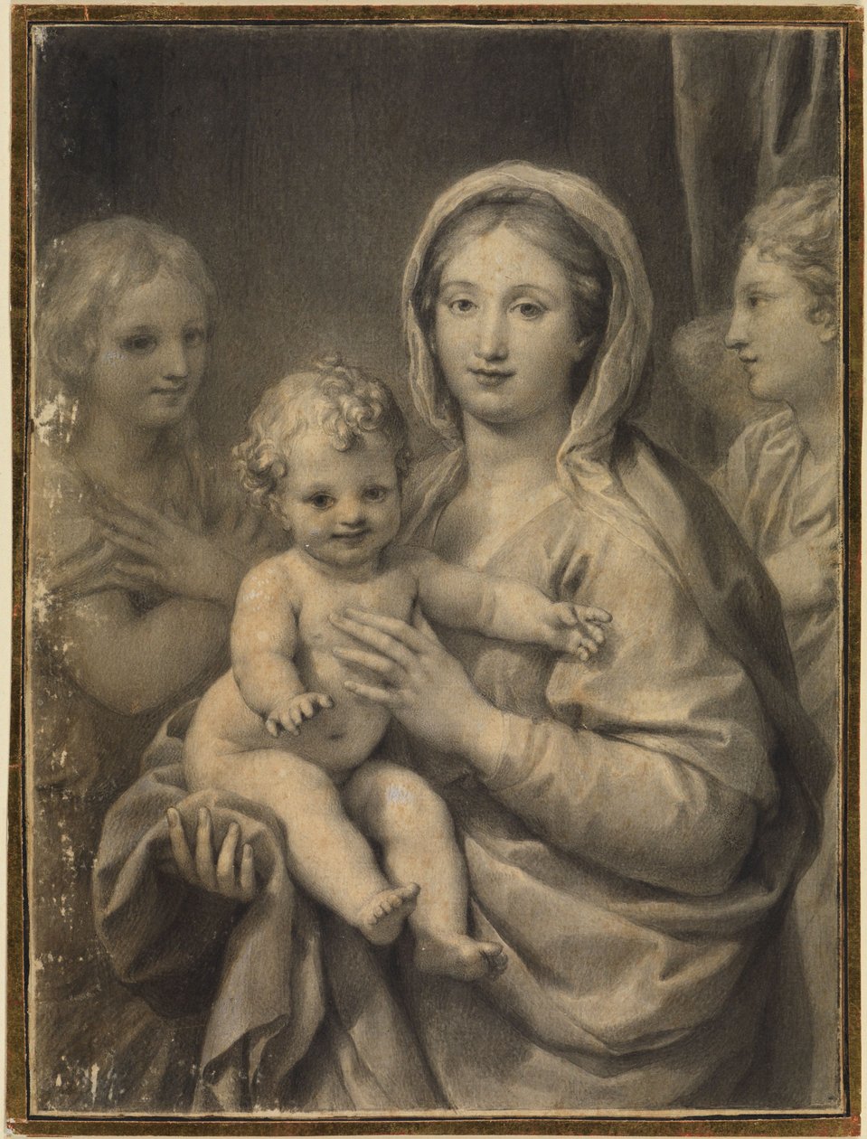 Madonna con el Niño y dos ángeles de Anton Raphael Mengs