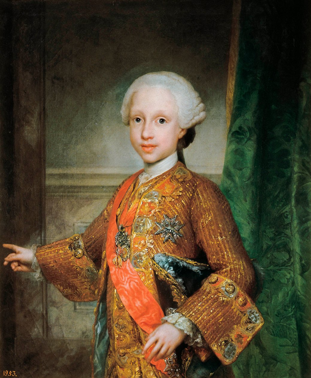 Retrato de Francois Xavier de Bourbon (1757-1771), Infante de España, Caballero del Espíritu Santo (Espíritu Santo). Pintura de Anton Raphael Mengs (1728-1779). Hacia 1765. Madrid. Museo del Prado. de Anton Raphael Mengs