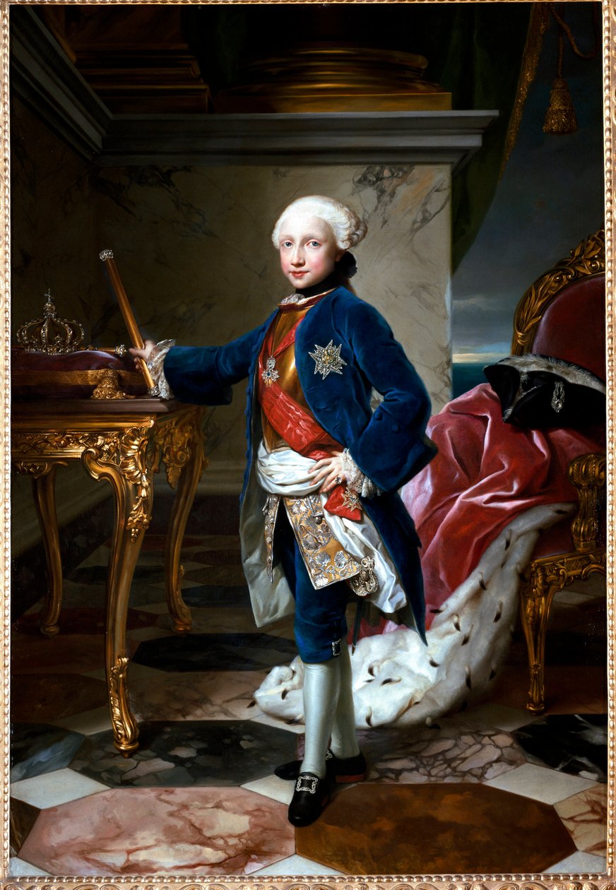 Retrato de Fernando I de Borbón o Fernando IV, Rey de Nápoles, a los nueve años de Anton Raphael Mengs