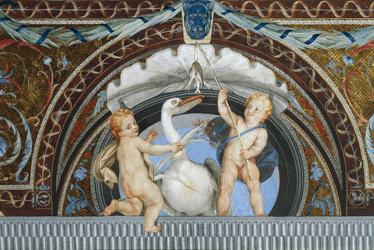 Putti con un pelícano (detalle) de Anton Raphael Mengs