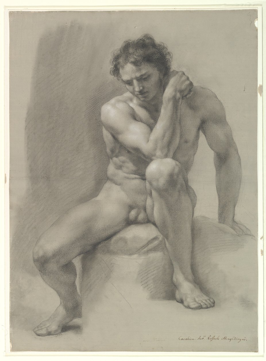 Desnudo masculino sentado de Anton Raphael Mengs