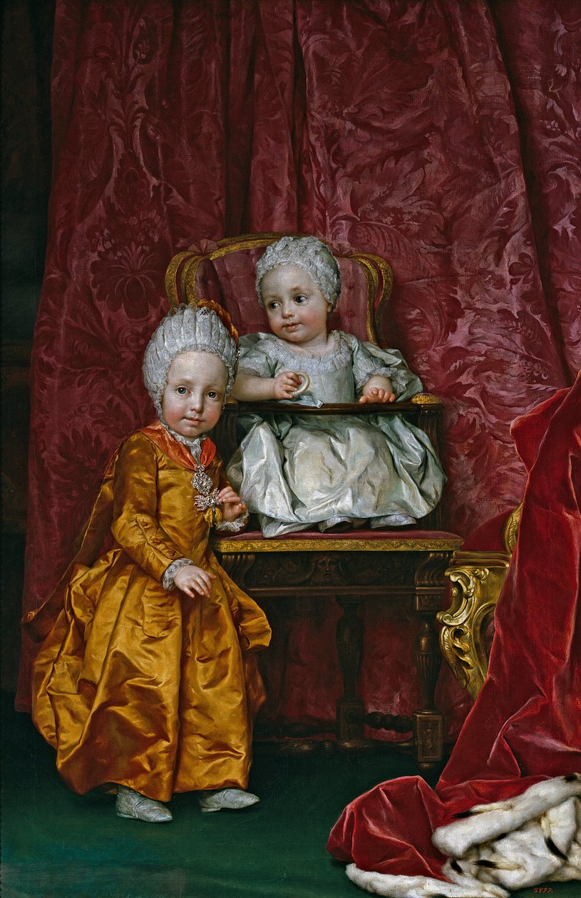 Español:  Los archiduques Fernando y María Ana de Austria Archiduque Fernando y Archiduquesa María Ana de Austria de Anton Raphael Mengs