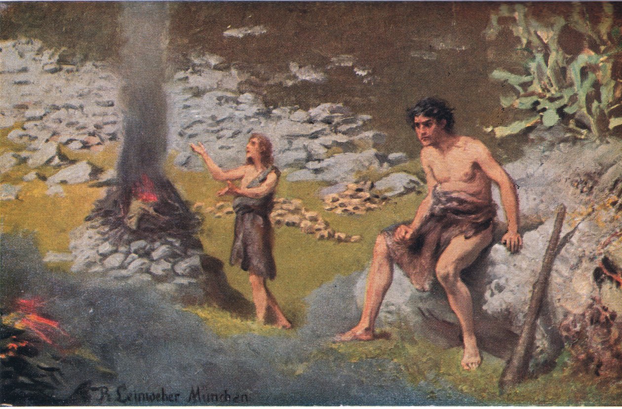 Caín y Abel, de la Historia de la Biblia de Hulbert publicada por The John Winston Company, 1932 de Anton Robert Leinweber