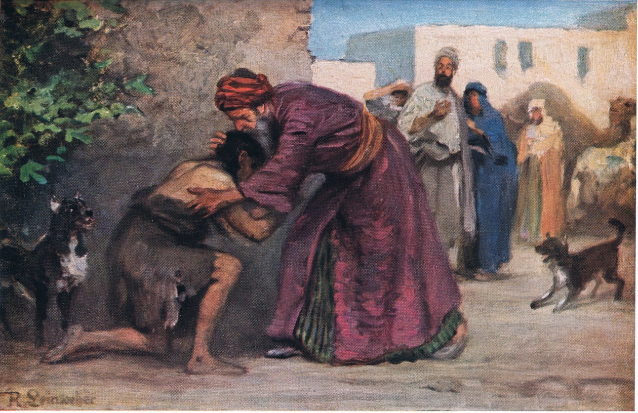 El hijo pródigo, de la Historia de la Biblia de Hulbert publicada por The John Winston Company, 1932 de Anton Robert Leinweber