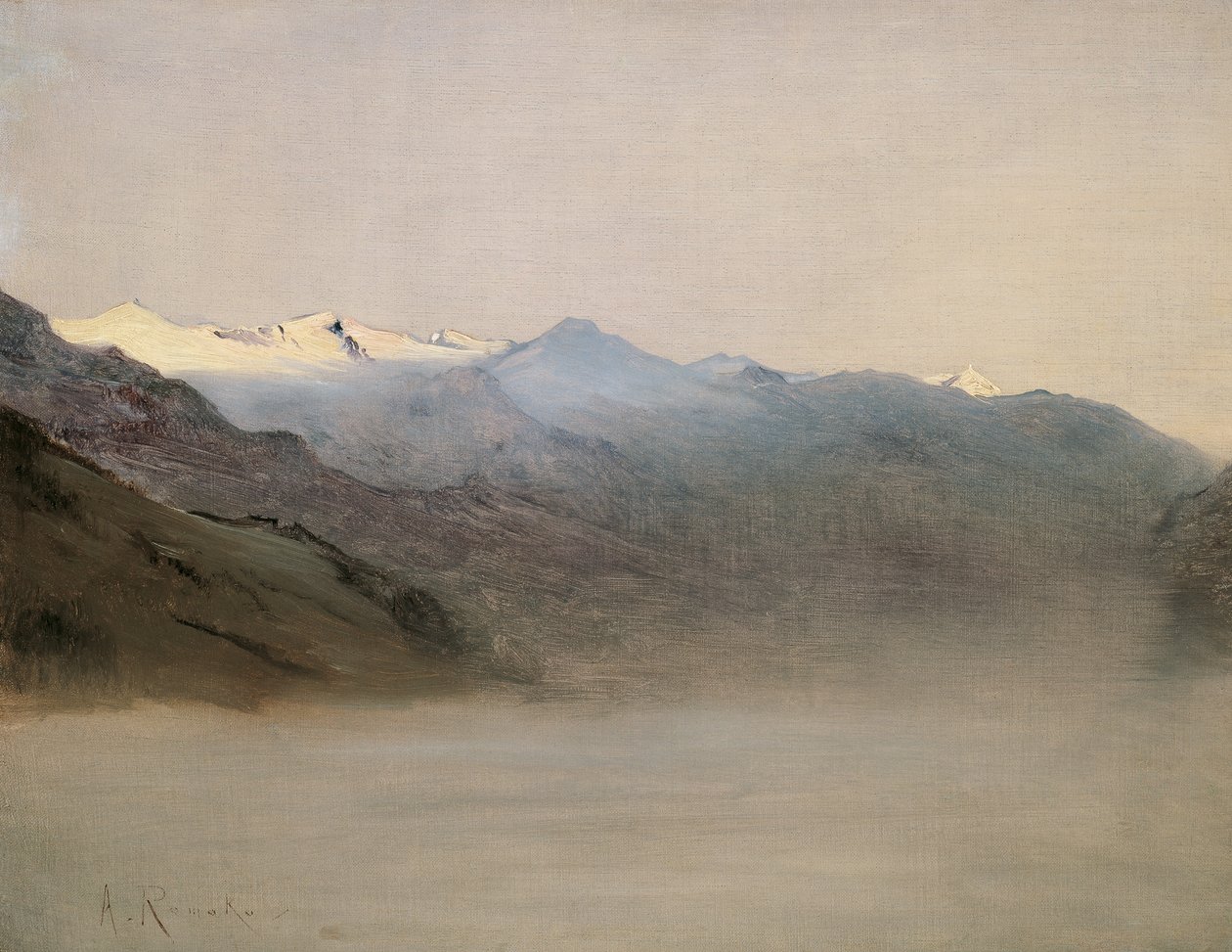 El valle de Gastein en la niebla de Anton Romako