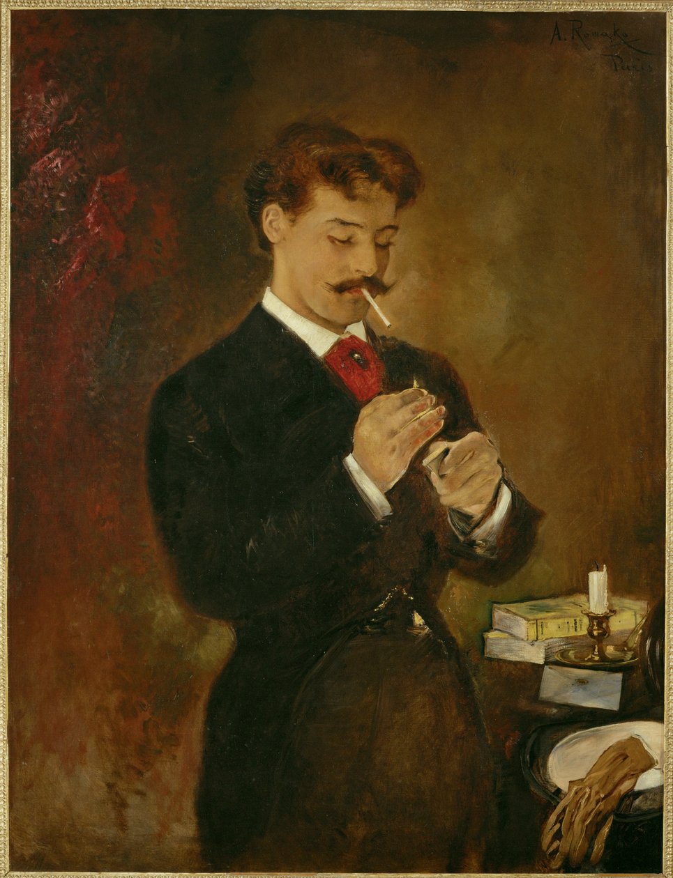 Retrato de un joven ... (pintura sobre lienzo) de Anton Romako