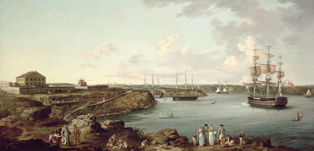 Barcos de la Royal Navy en Port Mahon, Menorca de Anton Schantz