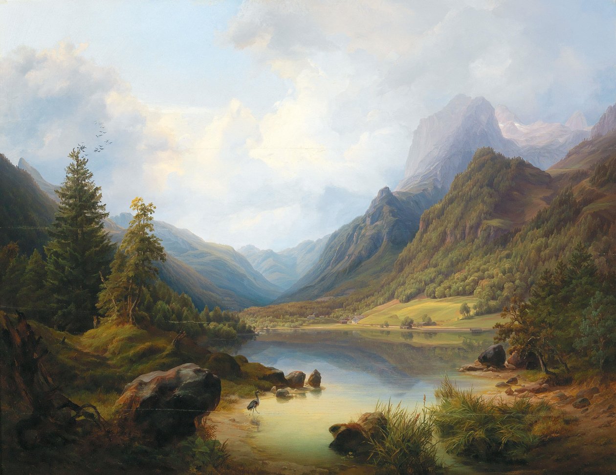 Vista de Hintersee con Reiteralm de Anton Schiffer