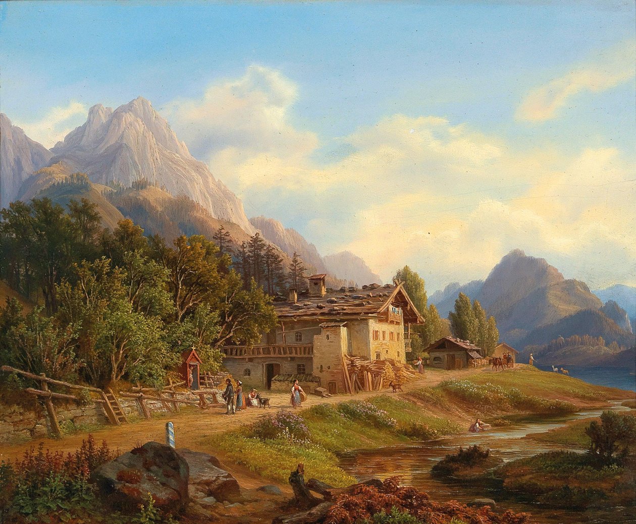 Alemán: Partie am Hintersee en el Ramsau cerca de Berchtesgaden de Anton Schiffer