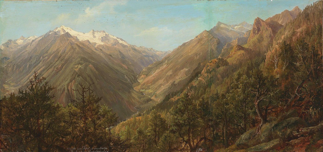 Vista desde Thörl al valle de Molda con el Hochalpenspitzl de Anton Schiffer