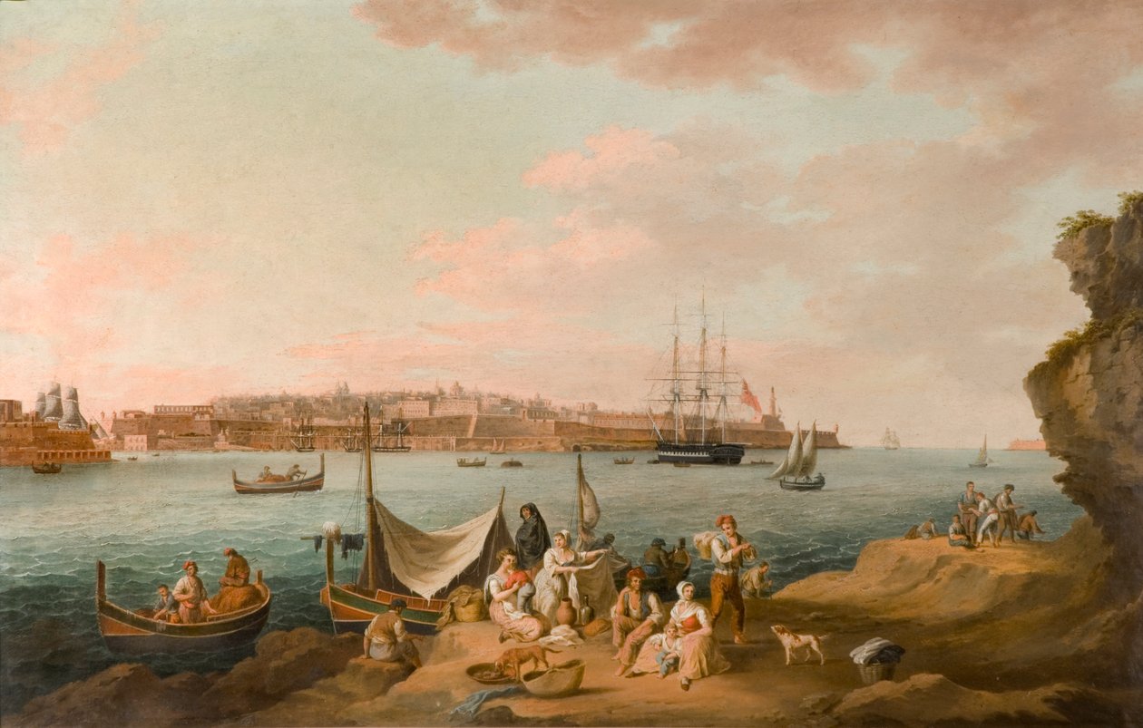 Escena del puerto, Malta de Anton Schranz