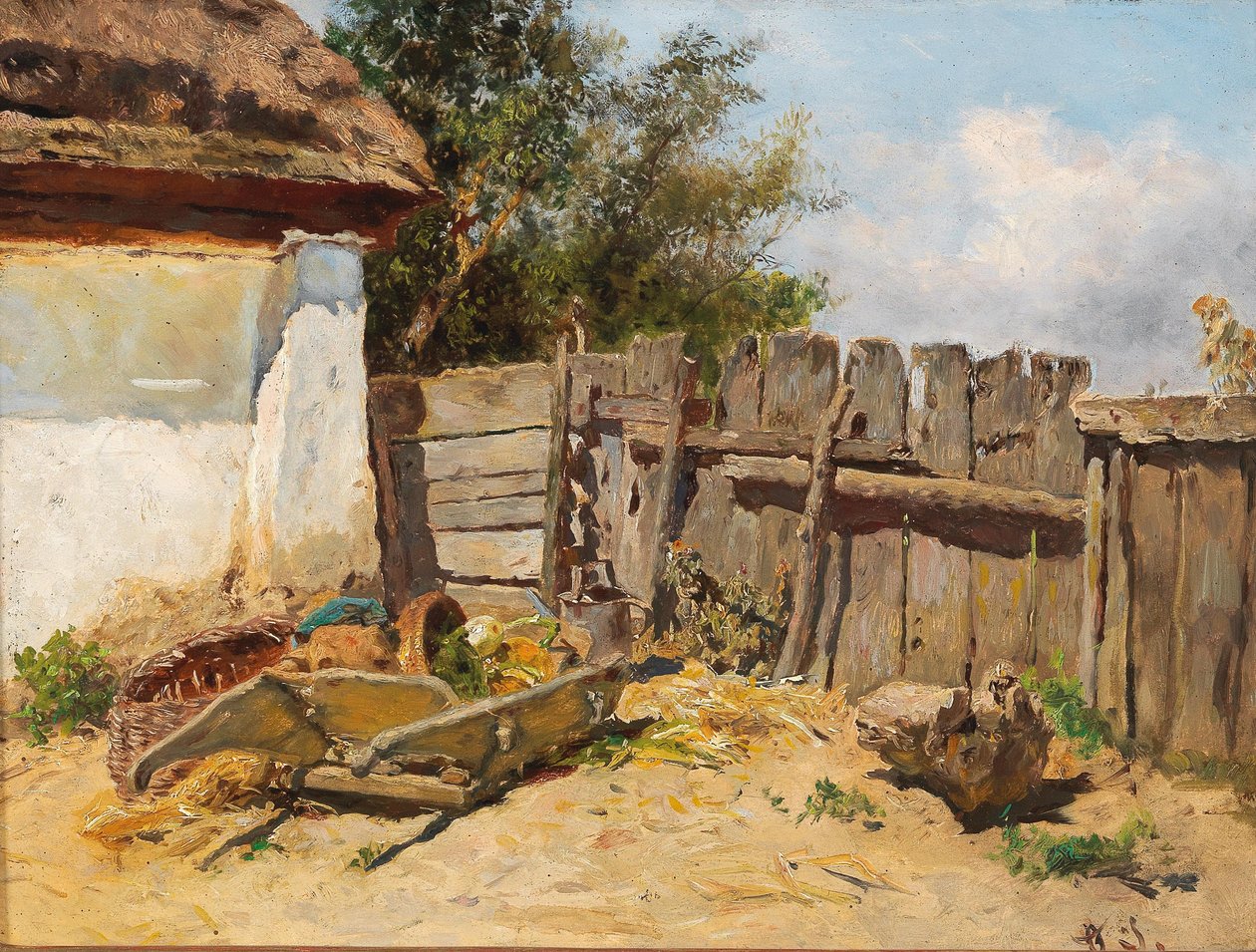 En el jardín de la granja de Anton Schrodl