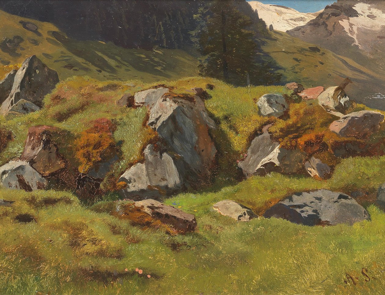 Estudio de rocas en Ferleiten de Anton Schrodl