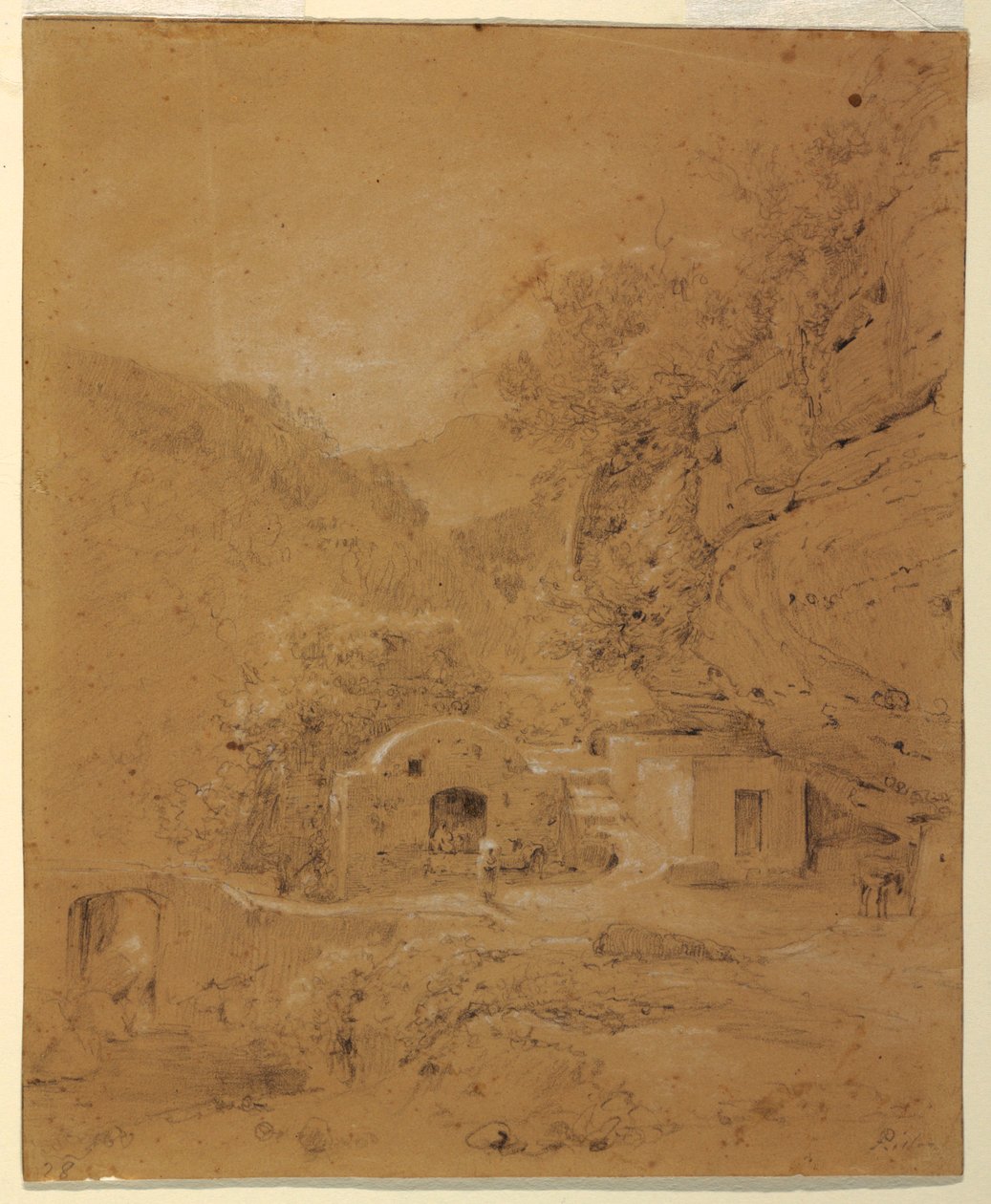 Vista del paisaje entre Nápoles y Salerno de Anton Sminck Pitloo