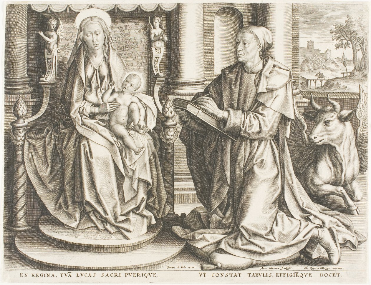 San Lucas pintando a la Virgen de Anton Wierix