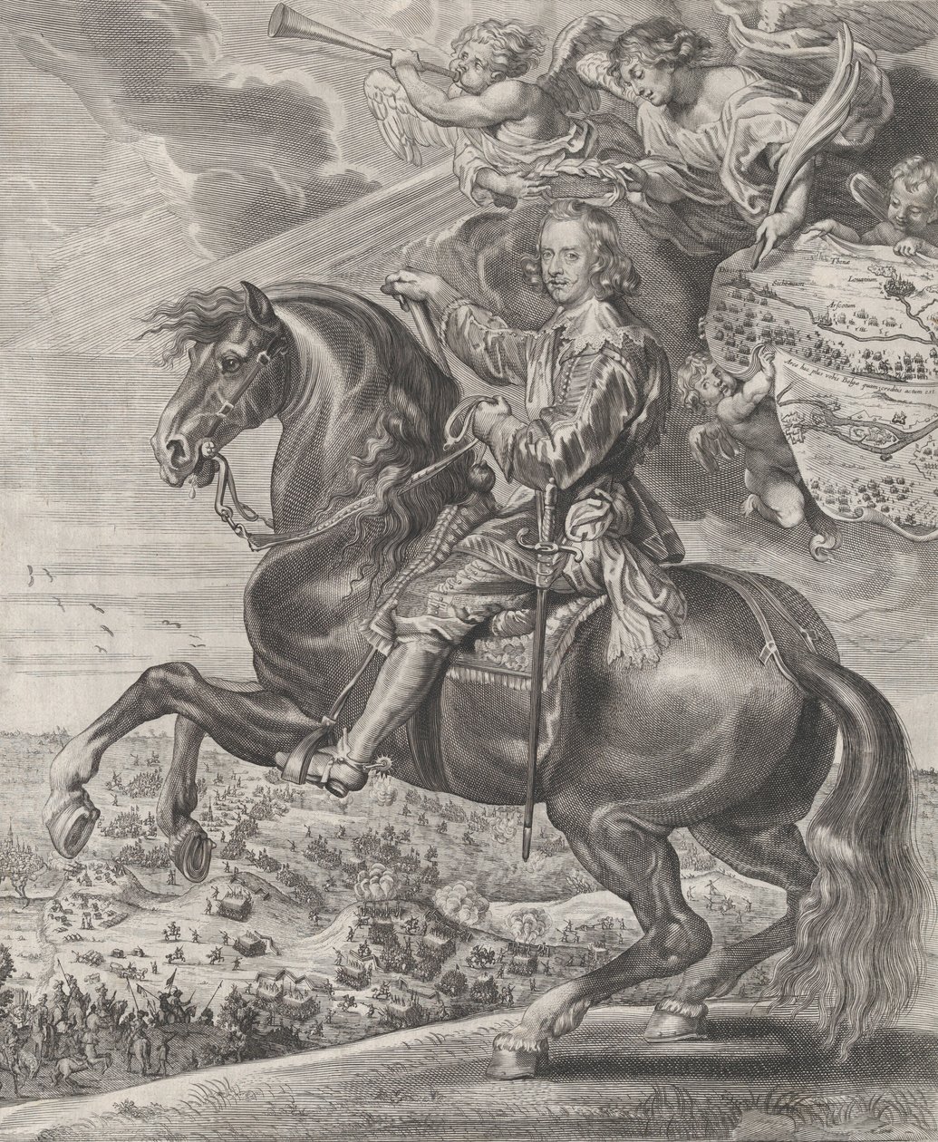 Retrato del Cardenal-Infante Fernando de Austria a caballo, ca. 1630-54 de Anton van der Does