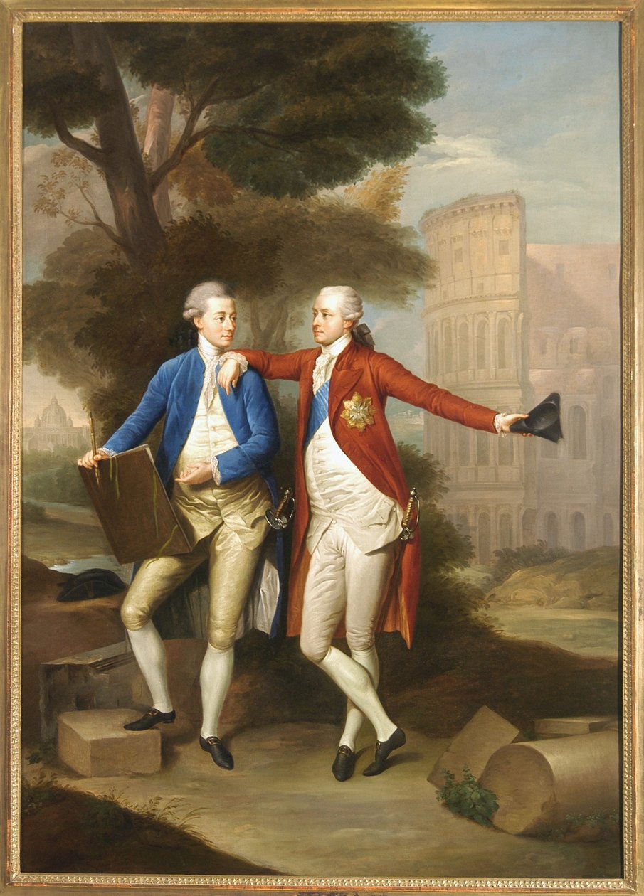 Los condes Franciszek y Kazimierz Rzewuski en Roma, 1772 de Anton von Maron