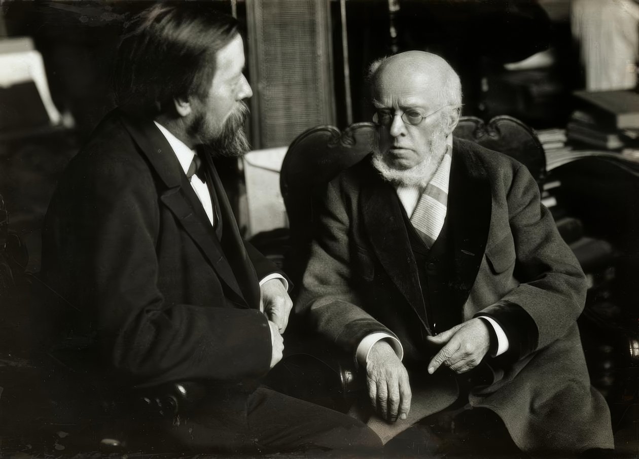 A. v. Menzel en su apartamento con A. v. Werner de Anton Alexander von Werner