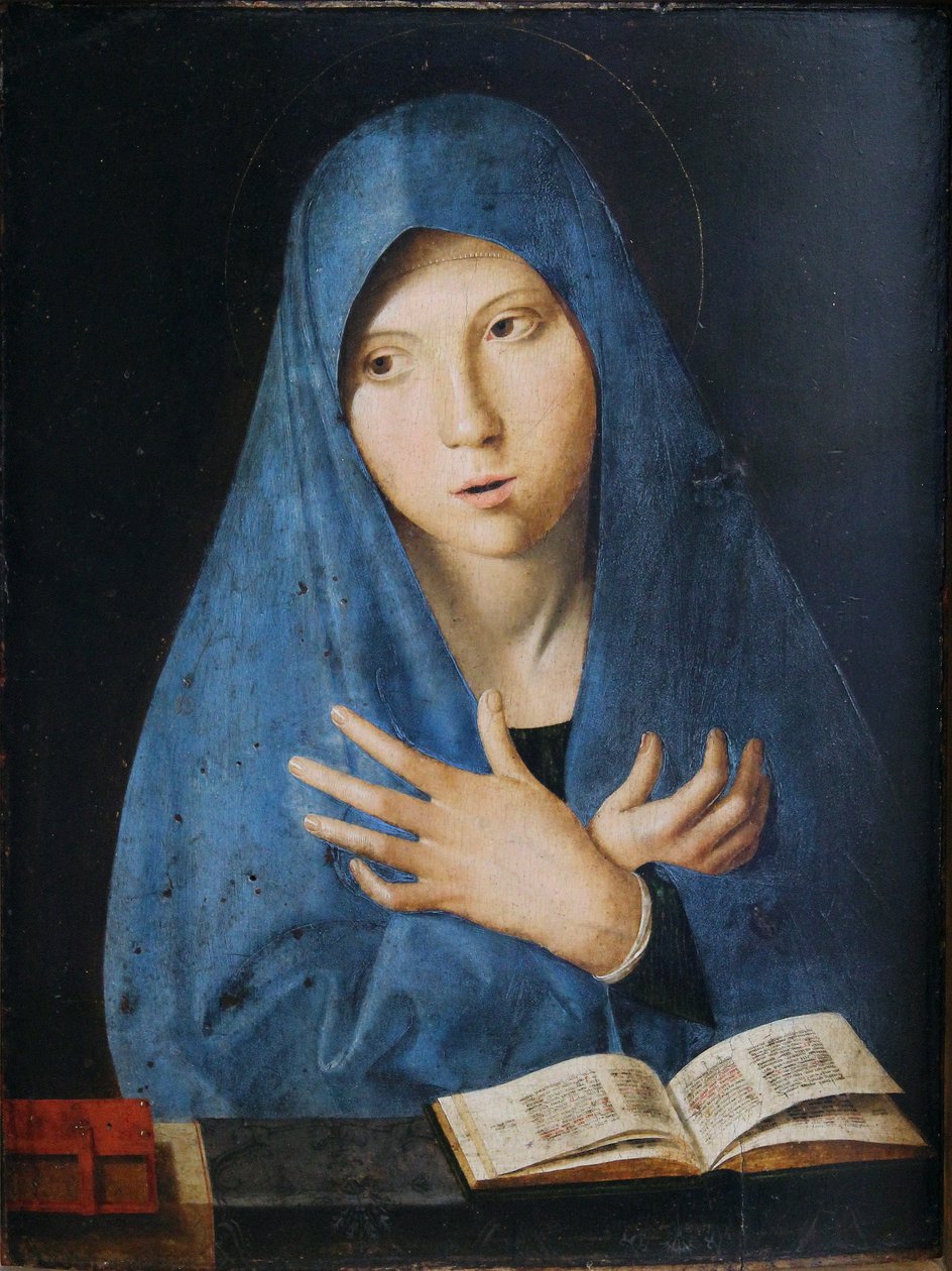 Alemán: María de la Anunciación Virgen Anunciadora de Antonello da Messina