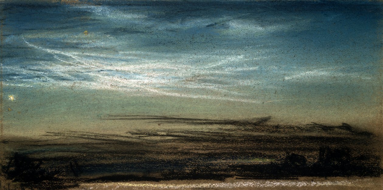 Atardecer y nube noctilucente, 6 de julio de 1885 de Frederick (attr. to) Barnard