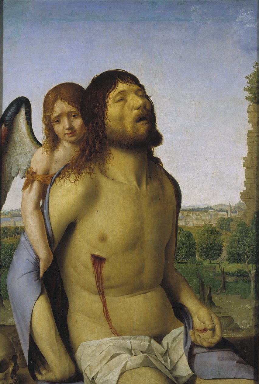 El Cristo Muerto Sostenido por un Ángel de Antonello da Messina