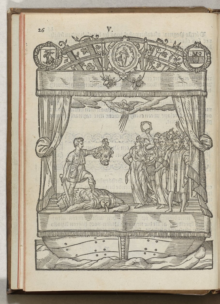 Representando el Mariacransken: David con la cabeza de Goliat, 1577 de Antoni van Leest