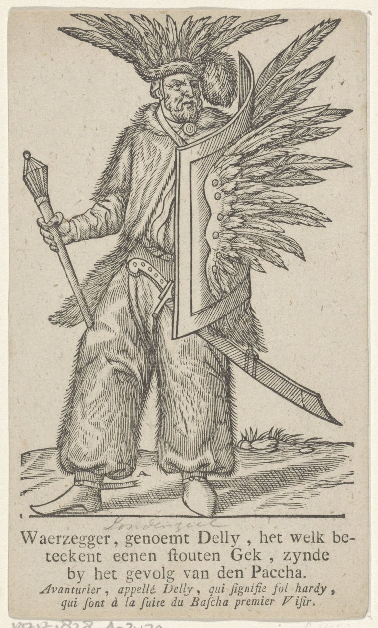 Deli del séquito del bajá otomano Waerzegger, llamado Delly, que significa Loco travieso, siendo parte de la comitiva de la Paccha (título sobre objeto) de Antoni van Leest