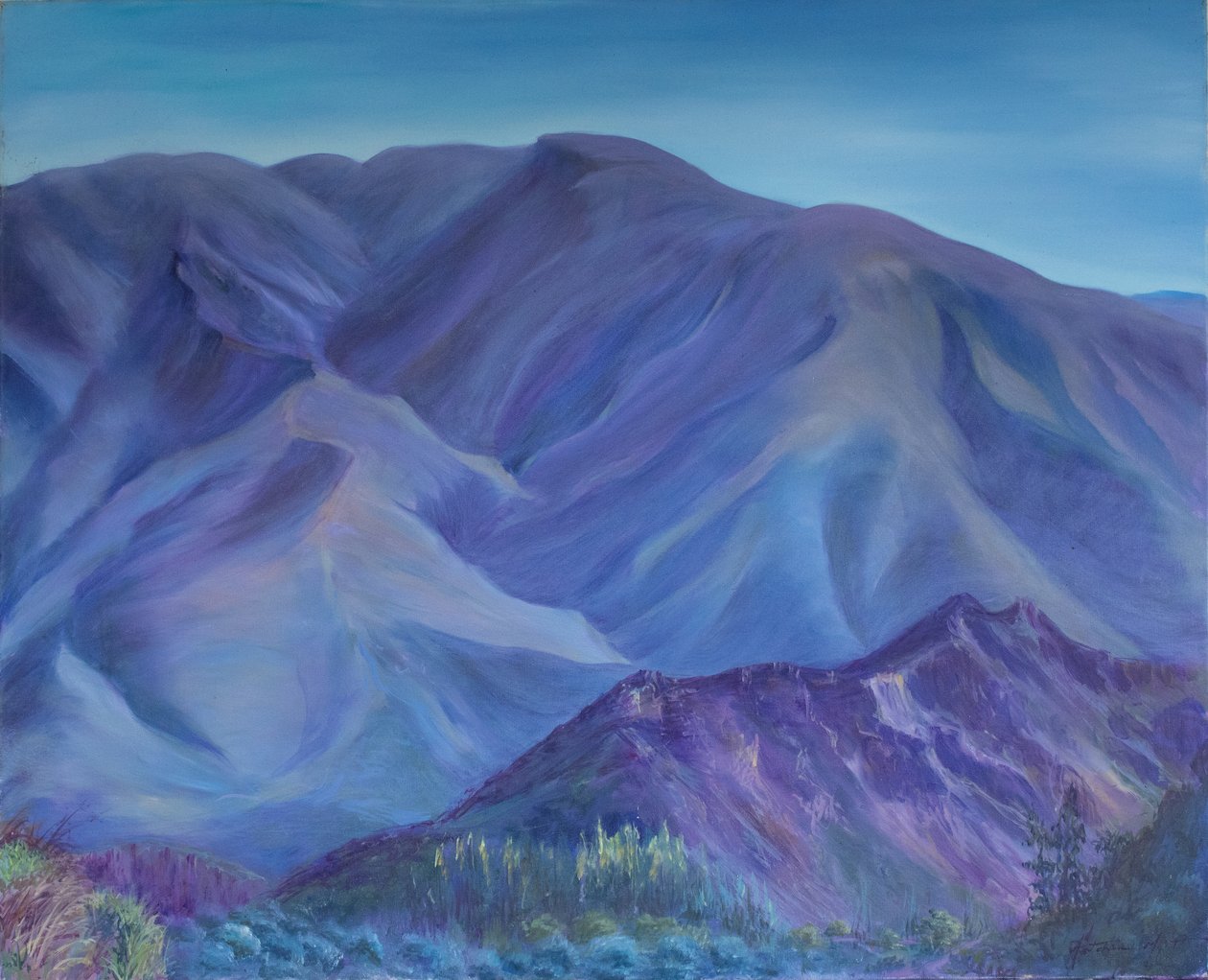 Montaña azul, Andalucía, 2001 (óleo sobre lienzo) de Antonia Myatt