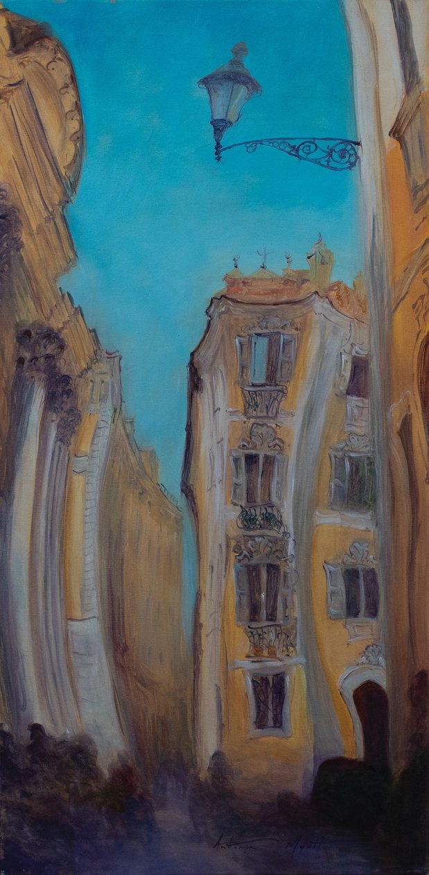Buscando la fuente, Italia, 2015 (óleo sobre lienzo) de Antonia Myatt
