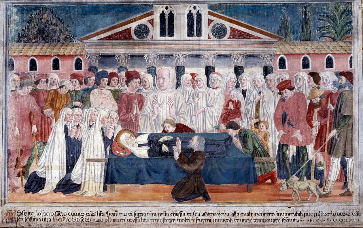 Vida de Santa Francesca Romana: La muerte de la santa de Antoniazzo Romano