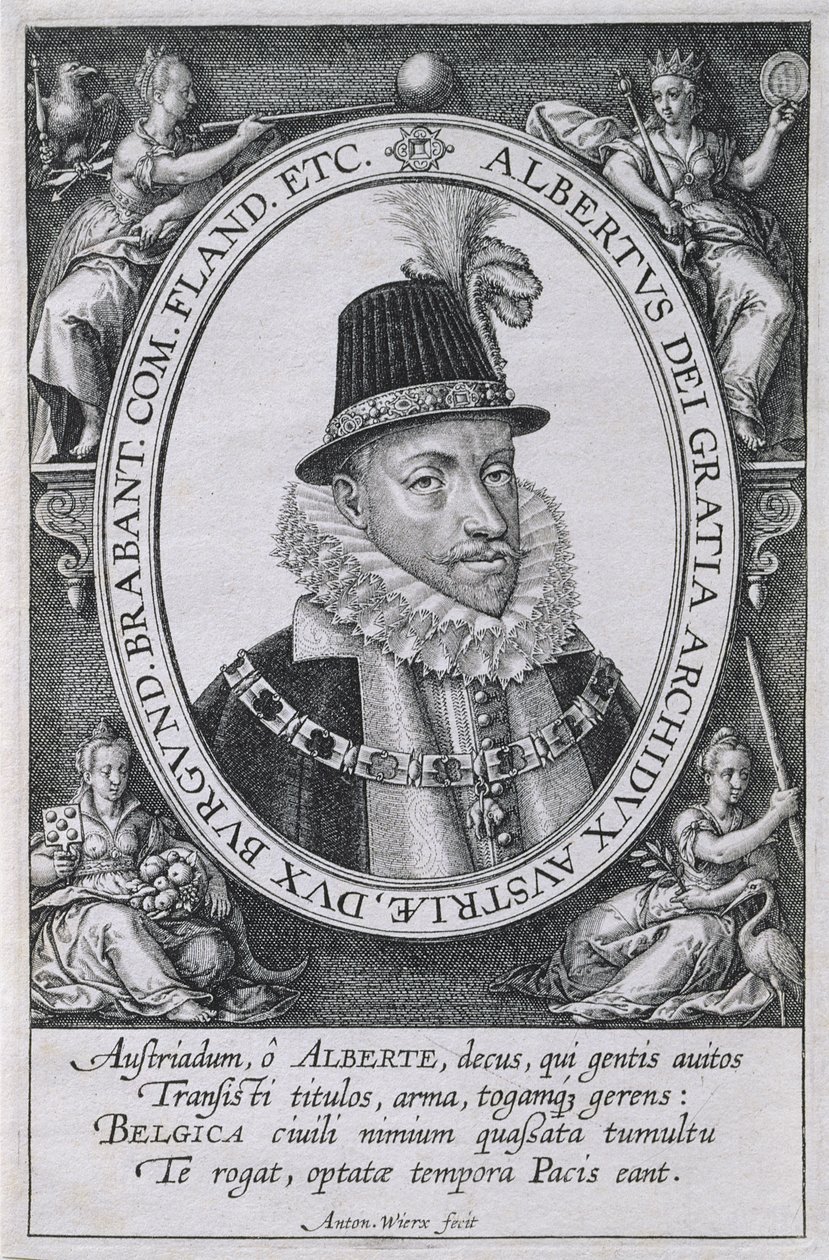 Retrato de Alberto, Archiduque de Austria (1559-1621) de Antonie Wierix