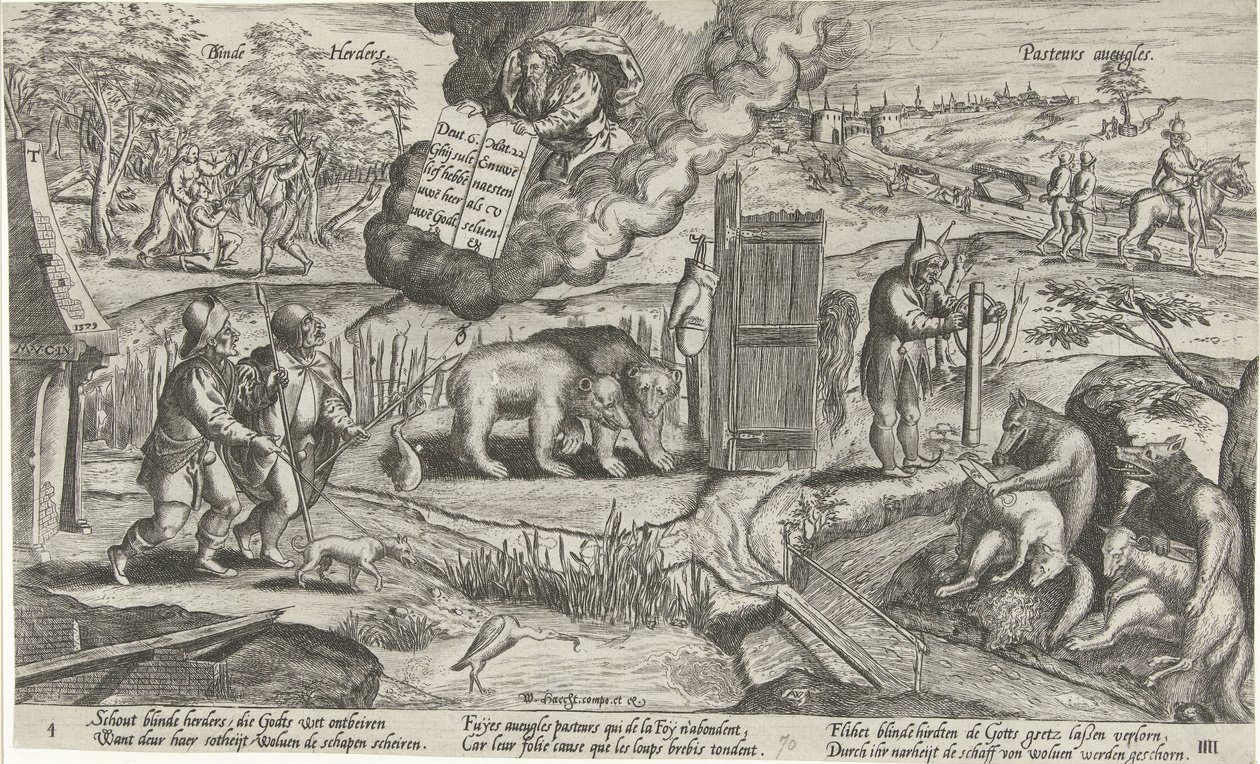 Los pastores ciegos Pastores ciegos / Pasteurs aveugles (título sobre el objeto) de Antonie Wierix (II)