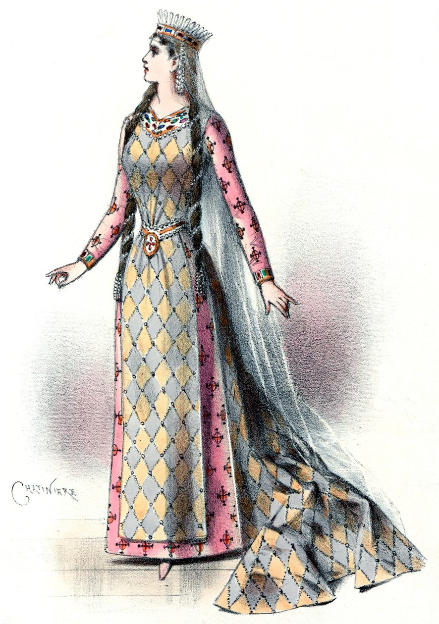 Massenet - Esclarmonde - Sibyl Sanderson, papel de Esclarmonde, Acto 1, escena 2 - Antonin-Marie Chatinière, 1889 de Antonin Marie Chatiniere