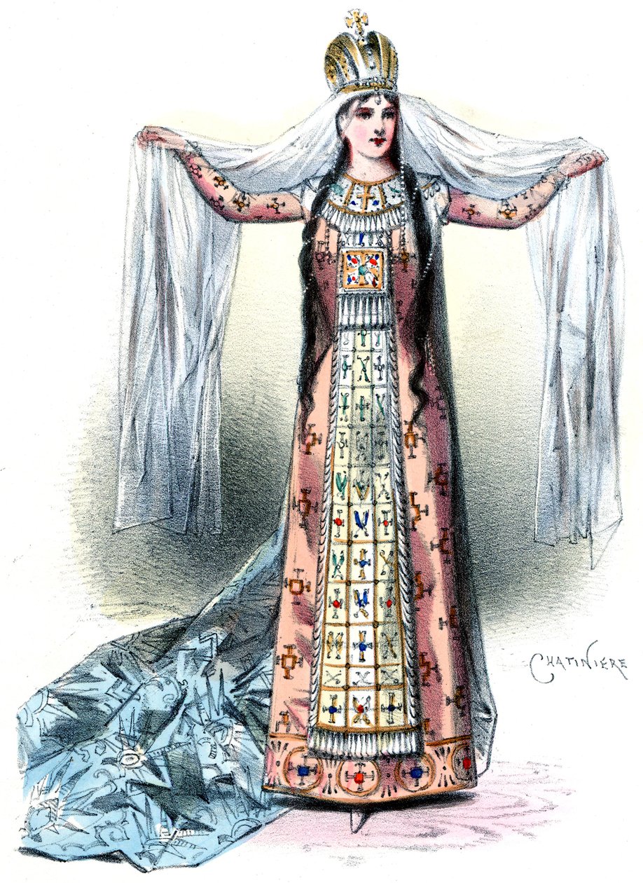 Massenet - Esclarmonde - Sibyl Sanderson, papel de Esclarmonde, prólogo 1er retablo - Antonin-Marie Chatinière, 1889 de Antonin Marie Chatiniere